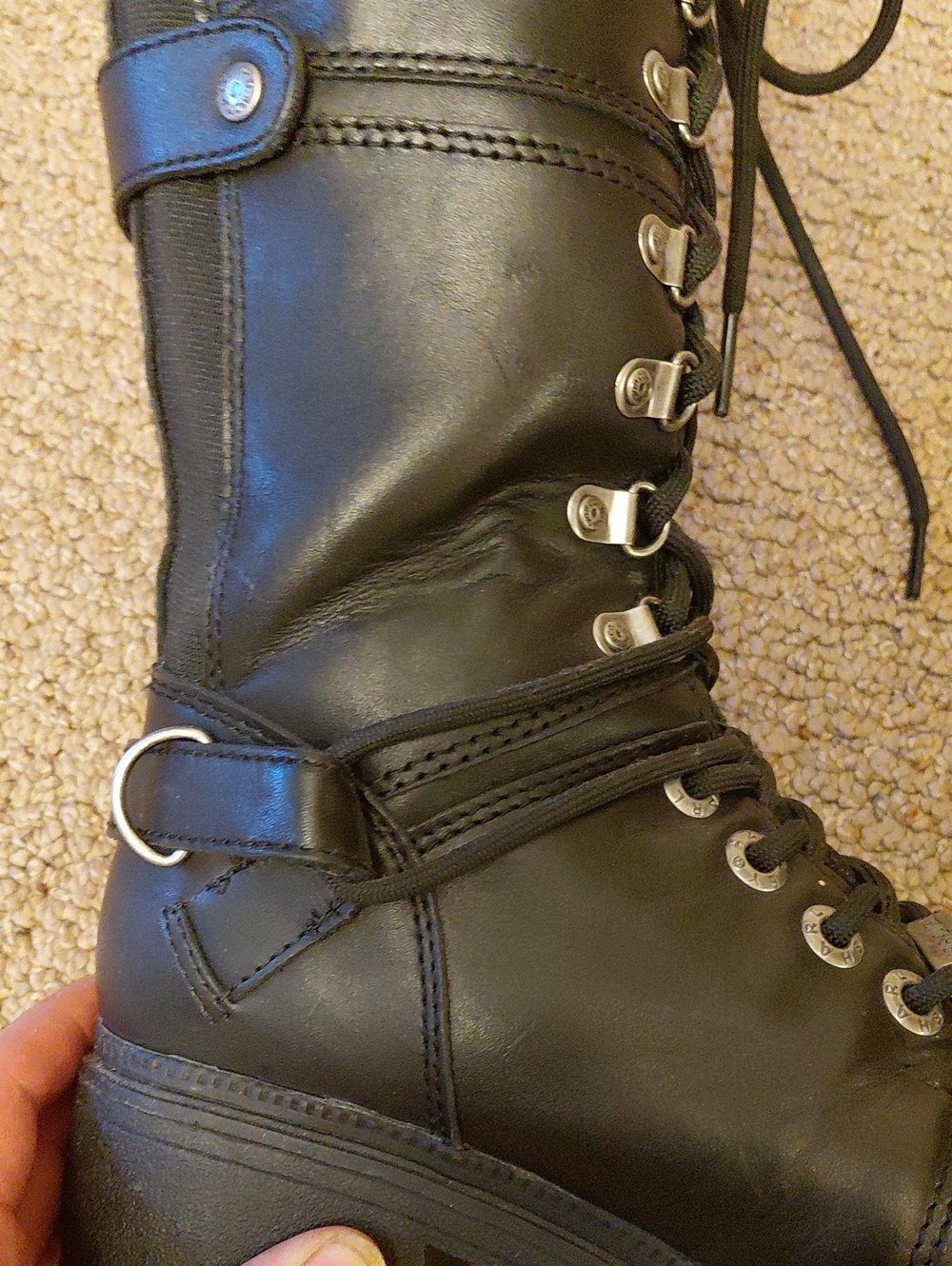 HARLEY DAVIDSON Knee High Black Leather Boots Size 5.5 - Picture 14 of 14